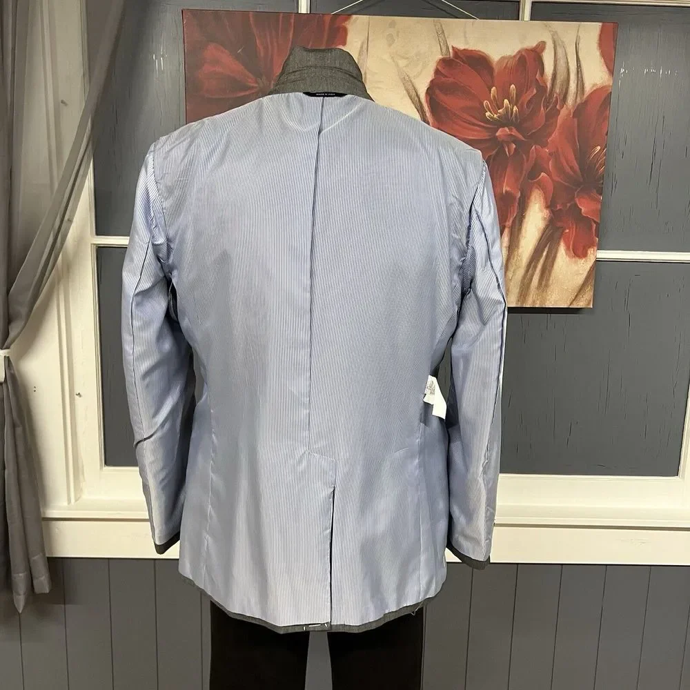 Banana Republic Sport Jacket Blazer Mens 46R Tailored Slim Polyester Herringbone